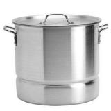 Infuse 3pc 32qt Steamer Set: Carbon Steel Nonstick Cookware, Gas & Induction Compatible, Includes Spoon & Storage Containers