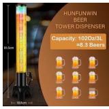 Beer Giraffe Dispenser, 100oz/3.2 qt Mimosa Tower Dispensers with Ice Tube and LED Light, 3L Tabletop Drink Tower Dispenser for Beer, Margarita, Liquor, Beverage | Retail $59