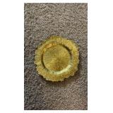 13" Round Sponge Gold Acrylic Plastic Charger Plate - 50/Case Retail $250
