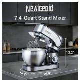Stainless Steel Stand Mixer, 6-Speed Tilt-Head Mixer with 700W Powerful Motor, 7.4QT Large Capacity Bowl, Electric Kitchen Mixer with Dough Hook, Beater, Whisk for Baking & Dough Making| Retail $169