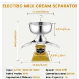 Milk Cream Centrifugal Separator, 304 Stainless Steel Electric Cow Milk Separator, 50L/H Goat Cow Cream Separator, 10500RPM Creams Maker Separator with 5L Bowl Capacity for Fresh Goat Cow Milk | Retai