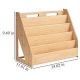 5 Tier Pine Wood Bookshelf Book Holder Wooden Kid