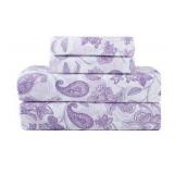 King - Pointehaven 180 GSM Brushed Cotton Flannel Sheet Sets (Paisley Court, King Sized Bed)