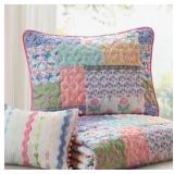 Full/Queen - Nellie Patchwork 3-Pc. Quilt Set, Coverlet Bedding Set Full/Queen Sized Bed Quilt Set
