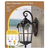 2 Pack Outdoor Wall Lights, 20.4" Large Size Exterior Lantern Fixture, Porch Lights Wall Mount, Roman Wall Lamp, Waterproof Outside Wall Sconce for Front Door Garage