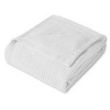 King - Sweet Home Collection 100% Fine Cotton Luxurious Basket Weave Blanket, White King Sized Bed 100% Cotton
