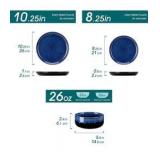 vancasso Starry 12 Pieces Dinnerware Sets for 4, Blue Reactive Glaze Dishes Sets, Ceramic Plates and Bowls Set, Dinner Salad Dessert Plates, and Cereal Bowls Set, Dishwasher and Microwave Safe | Retai