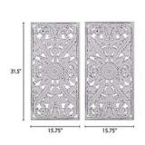 Madison Park Botanical Distressed Carved Wood 2-pc. Wall Art Set | Retail $150