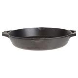 Lodge Pre-Seasoned Cast Iron Round Grilling Pan - Use on the Grill - Grilling Pan Designed to Protect Food from Falling Through the Grate - Cast Iron 12 Inch