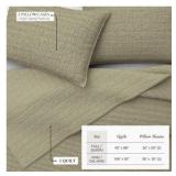 Full/Queen - Waffle Weave Cotton Quilt Set - 1 quilt 2 shams - Eucalyptus Green - Retail $138