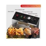 Electric Deep fryer Single Tank Deep Fryer with Basket Capacity 10L(10.5QT) Electric Countertop Fryer Stainless Steel Deep Fryers for Restaurant Home Use, 1700 Watts, 110V (10 Liter size)