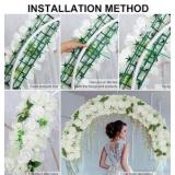 Wedding Arch Artificial Flower Panels - 10Pack - 17” each - White Faux Floral Swags Rose Silk Fake Peony Realistic Corner 3D Flower Row Arrangement Combo for Wedding Reception Ceremony - Retail $130