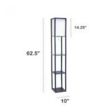 62.5-in Navy Shelf Floor Lamp with Linen Shade - Assembly Required - Retail $122