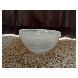 White Marbleized Glass Bowl - set of 4