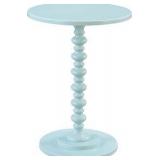 Convenience Concepts Palm Beach Spindle Table 17.75" - Traditional Round End Table for Living Room, Turned Solid Wood Side Table, Classic Display Pedestal Table, Sea Foam Blue | Retail $67