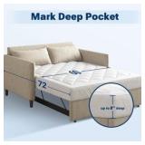 Sleep Philosophy Waterproof Sofa Bed Mattress Protector, Holden Sofa Bed Queen Mattress Pad, 3M Scotchgard, Microfiber Mattress Topper Fitted Elastic Pocket Fits Up to 8 Inch, Queen 60x72, White