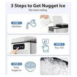 SenCre Nugget Ice Maker 40lbs/Day, Countertop Ice Maker Soft Chewable Ice, Retail $500,  Ice Makers One-Click & Self-Cleaning, Crushed Pellet Ice Machine with Scoop&Basket for Home/Kitchen/Office, Sta