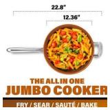 Gotham Steel Signature Ceramic Sauté Pan with Lid 5.5QT | Retail $49.99
