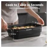 N21NA Pro Slow Cooker 10 Quart, 8-in-1 Programmable PFOA-Free Ceramic Coated Multi-Cooker with Grill Pan, Steaming Plate (Includes Silicone Spoon & Tongs) | Retail $250