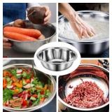 2 Pack Large Mixing Bowl 20 Qt Oversized All Purpose 304 Stainless Steel Polished Mirror Flat Base Metal Bowl for Home or Commercial Prepping Baking Mixing Marinating | Retail $75