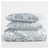 King - Becky Cameron All Season 3 Piece Jacobean/Stripe Reversible Quilt Set with 2 Shams | Retail $115