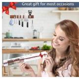 Magnetic knife holder for wall, No Drilling 20 Inch walnut knife magnetic strip, Powerful knife magnet rack, include Adhesive Tape and screws for Knives, Utensils, and Tools - Retail $45