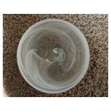 White Marbleized Glass Bowl - set of 4