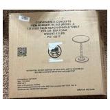 Convenience Concepts Palm Beach Spindle Table 17.75" - Traditional Round End Table for Living Room, Turned Solid Wood Side Table, Classic Display Pedestal Table, Sea Foam Blue | Retail $67