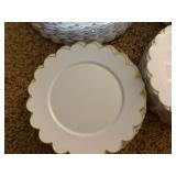 Plastic Party Plates With Gold Accents Two Sizes, 50 Plates of Big Size, 40 of Smaller Plates