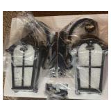 2 Pack Outdoor Wall Lights, 20.4" Large Size Exterior Lantern Fixture, Porch Lights Wall Mount, Roman Wall Lamp, Waterproof Outside Wall Sconce for Front Door Garage