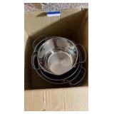Daniks Tokio Stainless Steel Cookware Set, 6-Piece – 2 qt, 3 qt, 4.5 qt Pots with Glass Strainer Lids, 2qt lid is slightly bent as pictured but can be bent back. Induction Ready, Dishwasher Safe, Me