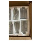 12 pack glass bud vases 4”-5” in height