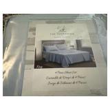 Washed Cotton Blue King 4-Piece Sheet Set, The Farmhouse Brand
