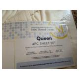 Queen - Sweet Home Collection Brand Queen Sized 4-Piece Sheet Set 1800 Thread Count Ivory Color