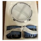 vancasso Starry 12 Pieces Dinnerware Sets for 4, Blue Reactive Glaze Dishes Sets, Ceramic Plates and Bowls Set, Dinner Salad Dessert Plates, and Cereal Bowls Set, Dishwasher and Microwave Safe | Retai