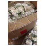 Wedding Arch Artificial Flower Panels - 10Pack - 17” each - White Faux Floral Swags Rose Silk Fake Peony Realistic Corner 3D Flower Row Arrangement Combo for Wedding Reception Ceremony - Retail $130