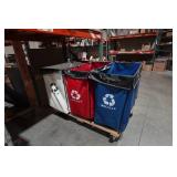 Shop Cart with Recycling Bins - 54" x 34" x 37"