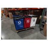 Shop Cart with Recycling Bins - 54" x 34" x 37"