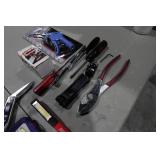 Assorted Tools - Lights, Knife, Drivers, S-K Extension