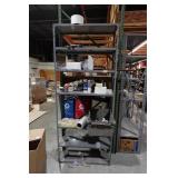 3 Metal Shelves with Contents - 87" Tall