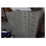 Row of Metal File Cabinets - 26.5" x 15" x 52" Each