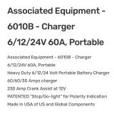 Associated 6010B 6/12/24V Portable Battery Charger - 60/60/30 Amp