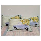 3 Hampton Bay Hello Sunshine Indoor/Outdoor Decorative Throw Pillows