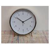 6" Mantle Clock with Alarm Brass - Threshold Modern White Face, Table & Desk Timepiece