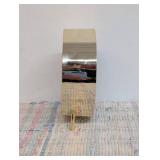 6" Mantle Clock with Alarm Brass - Threshold Modern White Face, Table & Desk Timepiece