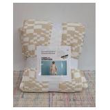 Quilted Wearable blanket White Tan Room Essentials