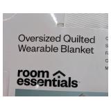 Quilted Wearable blanket White Tan Room Essentials