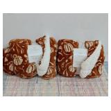 2 Pack Threshold Pumpkin Printed Orange & White Sherpa Fleece Throw Blankets 60" X 50"
