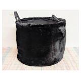 Large Black Faux Fur Storage Basket