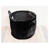 Large Black Faux Fur Storage Basket